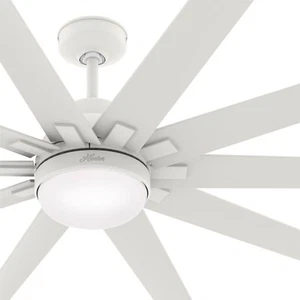 Hunter Fan 72 in Casual Matte White Outdoor Ceiling Fan with Light and 10 Blades - Picture 1 of 6