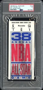 MICHAEL JORDAN 1ST ALL STAR GAME MVP 1988 TICKET STUB CHICAGO 2/7 MAGIC/BIRD PSA - Picture 1 of 17