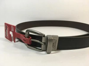 New Boy's Dickies Reversible Black / Brown Leather Belt, Sz Med 26-28 - Picture 1 of 3