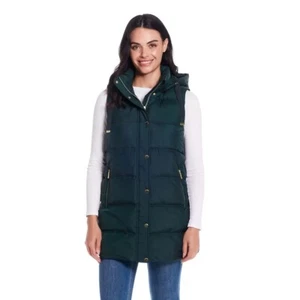 Weatherproof Ladies Hooded Long Gilet in Green - Picture 1 of 6
