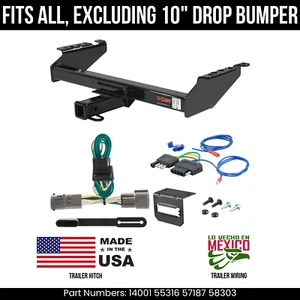 For 1997 Ford F250 HD Trailer Hitch w/ 5 Pin Wiring Excl 10" bmpr Curt 10K 2" - Picture 1 of 4
