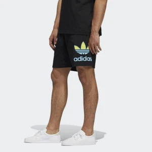 BNWT ADIDAS ORIGINALS SHORTS BLACK 3 STRIPE CASUAL SUMMER SHORTS TREFOIL SWIM - Picture 1 of 10