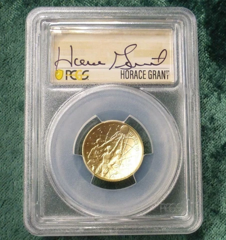 2020 W PCGS MS70 GOLD Basketball Hall of Fame $5 Horace Grant, LA LAKERS, pop 3 Cover