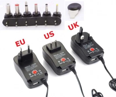 3-12V Universal Adjustable AC/DC Power Adapter USB Charger 2.1A 30W Power Supply - Image 1 of 4