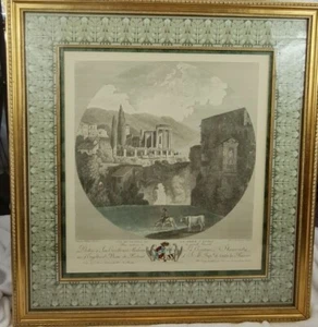 "Vue Du Temple De La Sibile Tivoli" gemalt von Phillippe Hackert + Gravur - Bild 1 von 11