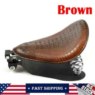 For Harley Softail Springer Chopper Bobber Motorcycle Solo Seat Saddle w/bracket - Image 1 of 4