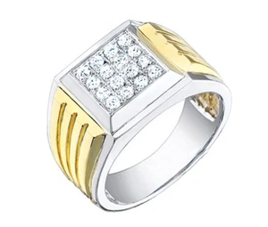 Classic Style 1.25 Carat Round Cut Diamond Men's Ring 14k White Gold - Picture 1 of 1