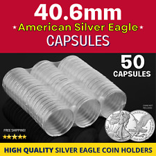 50 Direct Fit 40.6mm Airtight Holder Capsules for American Silver Eagle 1oz Coin