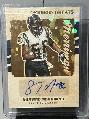 2021 Panini Shawne Merriman Auto Gridiron Greats  Gold Cracked Ice - Image 1 of 2