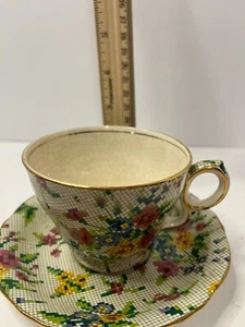 Vintage Chintz Royal Winton Queen Anne Tasse und Untertasse mit Fuß - 1930er - Bild 1 von 7