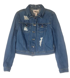 Forever 21 Size M Classic Distressed Denim Jean Jacket EUC - Picture 1 of 10