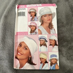 Butterick 4908 Sombrero Patrón 8 Estilos Todas las Tallas Francine Marrón Verano Cubo Años 90 - Imagen 1 de 6