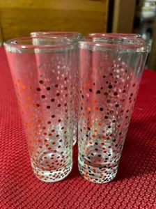 Vintage (Mid Century) 4er Set Gold Konfetti Schnapsgläser 4,2" x 1,8" - Bild 1 von 4
