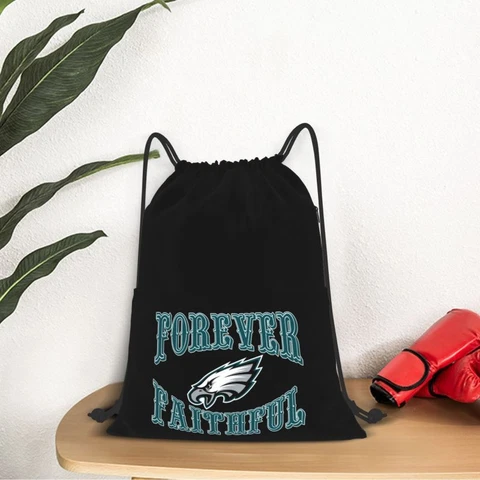 Forever Faithful Philadelphia Eagles Drawstring Backpack Waterproof & Light Cover