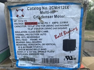 IRP 2CMH126X Multi-HP Condenser Motor 1/2-1/5 HP 208-230 V 1075 RPM Emerson 5465 - Picture 1 of 1