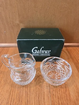Galway Irish Crystal Sugar & Creamer Set 24% Lead Crystal - Image 1 of 4
