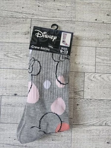 Calcetines Disney Minnie Mouse Crew (1 par) talla 9-13 nuevos - Imagen 1 de 3