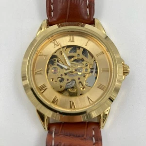 Reloj Pulsera Shenhua Automático Mecánico Cuerda Automática Correa Cuero Marrón - Imagen 1 de 17