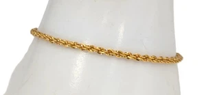 14K Gold Rope Bracelet 7'' Long. - Picture 1 of 4