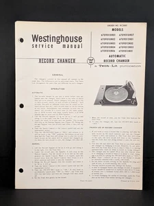 Westinghouse Record Changer Service Manual Model 670V010H01 Chassis 19 Pg - Picture 1 of 3