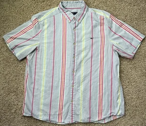 HERREN XL Vineyard Vines WAL HEMD BLAU BUNT GESTREIFT KURZARM 100% BAUMWOLLE - Bild 1 von 6