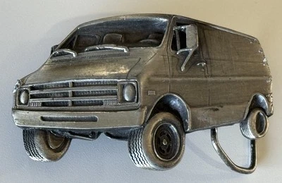 Vintage 1978 Bergamot Brass Works Pewter Van Belt Buckle U-38 3.5" Made In USA - Image 1 of 4