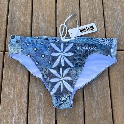 Rufskin Hombres Azul Solace Sublimación Natación Sunga Bikini Breve Traje de Baño Talla M Foto 1 de 4