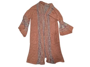 LA Easel Cardigan Women’s Size 2X/3X Lightweight Long Jacket Duster Coat Orange - Picture 1 of 9