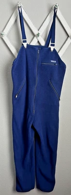 Mono con tirantes vintage Patagonia talla M polar cremallera completa pantalón piernas hecho en EE. UU. azul Foto 1 de 4