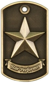 Star Performer Dog Tag Award Trophy  W/Free Bead Chain FREE SHIPPING DT212 - Picture 1 of 2
