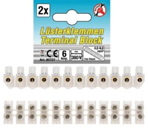 BGS DIY Lüsterklemmen | 4,0 mm² | 6 Amp. | 2 Stück | 12er Block – 80727 - Picture 1 of 3