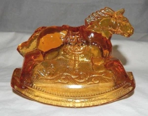 Caballo favorito de Ronald Reagan "LITTLE MAN" ámbar contenedor de dulces vintage 1982 - Imagen 1 de 7