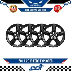 18" Alloy Wheel Skins Full Rim Covers Hub Caps SET/4 For 2011-2019 Ford Explorer - Picture 1 of 3