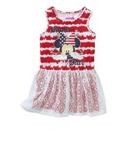 Disney Minnie Mouse Baby Toddler Girl Sleeveless Dress with Lace Overlay Size 2T - Picture 1 of 1