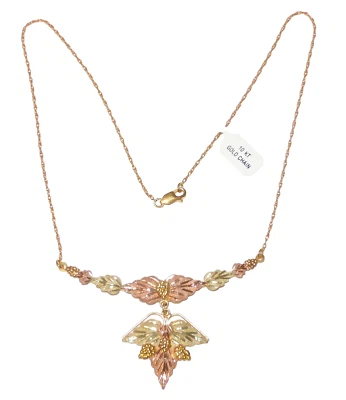 Collar Hojas Colgante Fijas Oro Black Hills Clásico 10k 12k Oro Sólido Foto 1 de 4