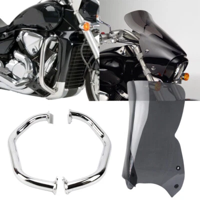 Parabrisas delantero + barras de choque de protección del motor para SUZUKI Boulevard M109R 2006-2016 Foto 1 de 4