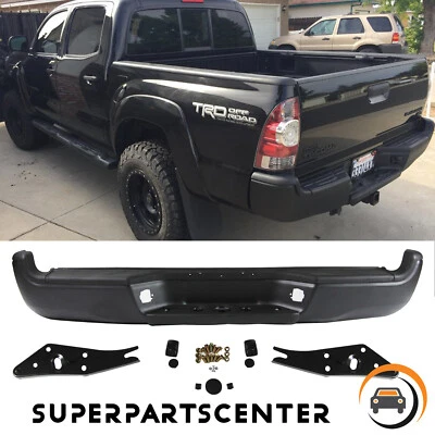 Black Steel Rear Step Bumper for Toyota Tacoma 2005-2015 - PowderCoated Foto 1 de 4