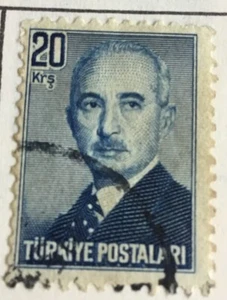 20k President Ismet Inonu Stamp - Picture 1 of 1