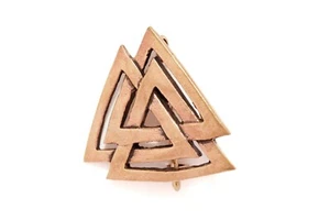 Broche de biblia nudo de Wotans Valknut símbolo de bronce joyería NUEVO - Imagen 1 de 1