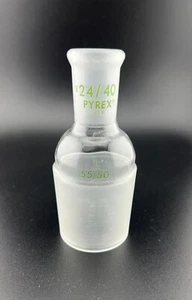 Glass Adapter 24/40 Outer (Top); 55/50 Inner (Lower) MADE IN USA - Picture 1 of 1