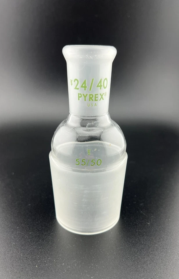 Glass Adapter 24/40 Outer (Top); 55/50 Inner (Lower) MADE IN USA - Image 1 of 1