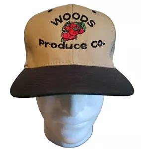 Woods Produce Co. Gorra de béisbol ajustable Snapback bordado logotipo Yupoong - Imagen 1 de 7