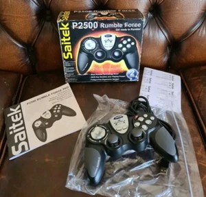 SAITEK P2500 Rumble Force PC Windows USB Game Pad | Win 98 ME 2000 - Picture 1 of 5
