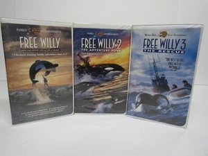 Free Willy, Free Willy 2 The Adventure Home & Free Willy 3 The Rescue VHS  Lot - Picture 1 of 6