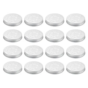 16pcs Aluminium Hollow Jar Lids 68mm Replace Mason Jar Insert Lids with Hole - Picture 1 of 6