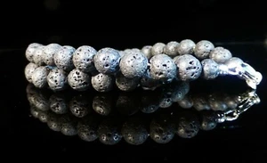 Black Lava Stone Diffuser Necklace Gemstone Reiki 8mm - Picture 1 of 2