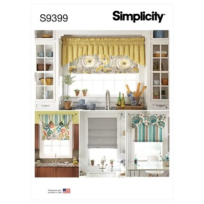 SIMPLICITY 9399 WINDOW CURTAINS ROMAN BLINDS VALANCES Sewing Pattern Skill: EASY - Image 1 of 4