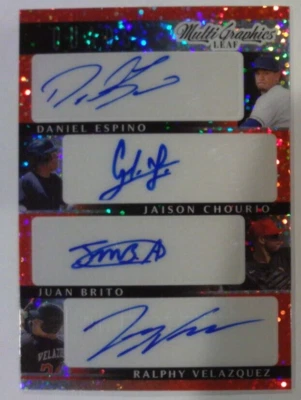 2023 Leaf Eclectric Quad AUTO 1/9 Chourio Espino Brito Valazquez Guardians - Image 1 of 3
