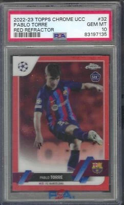 PABLO TORRE 2022-23 TOPPS CHROME RED REFRACTOR ROOKIE RC /5 PSA 10 GEM POP 2 - Image 1 of 2