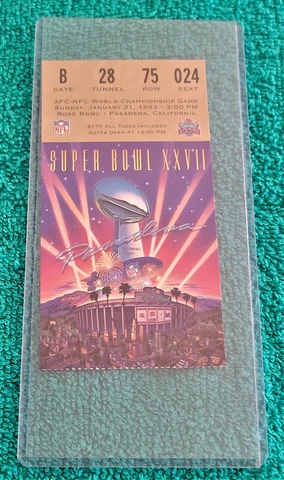 SUPER BOWL XXVII (27) TICKET STUB   BUFFALO VS DALLAS Cover